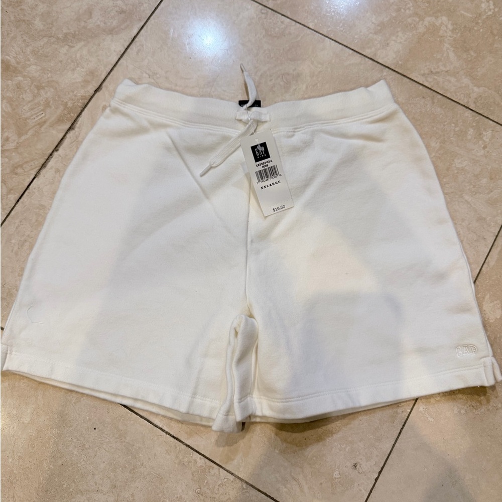 GAP Women's Cream Drawstring Knit Athletic Shorts
